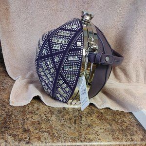 Handbag Bottari Large Disco Ball Bag Silvertone Hardware Detachable Crossbody...